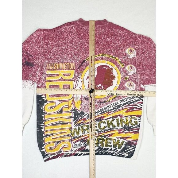 Vintage NFL Redskins Commanders Sweatshirt XL All Over Print Football - Picture 6 of 9
